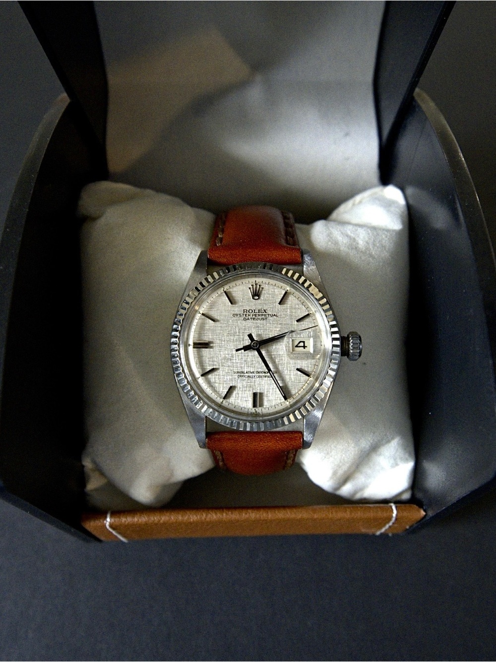 Rolex Datejust Ref 1600 Silver Linen Dial Fluted Bezel Vintage. - Picture 10 of 10